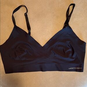 Lucky Brand Lightweight Black Bralette With lace Detailing On the Back Size L